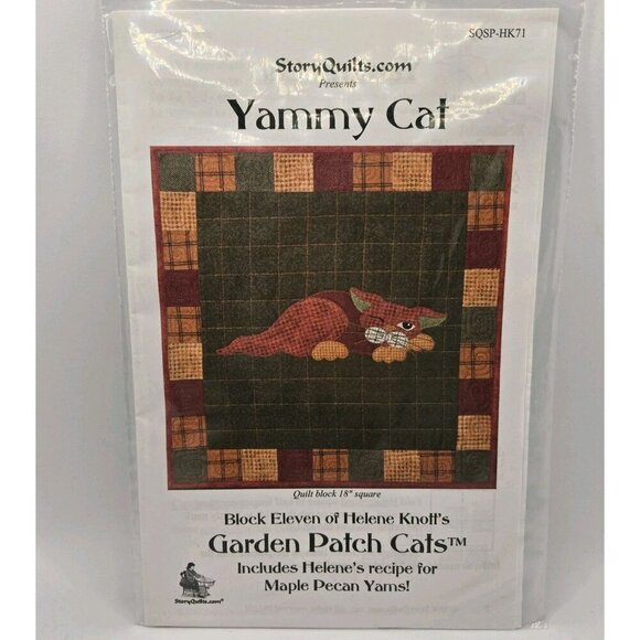 StoryQuilts Yammy Cat Garden Patch Cats 18 Inch Square SQSP-HK71 Helene Knoff - Picture 1 of 4